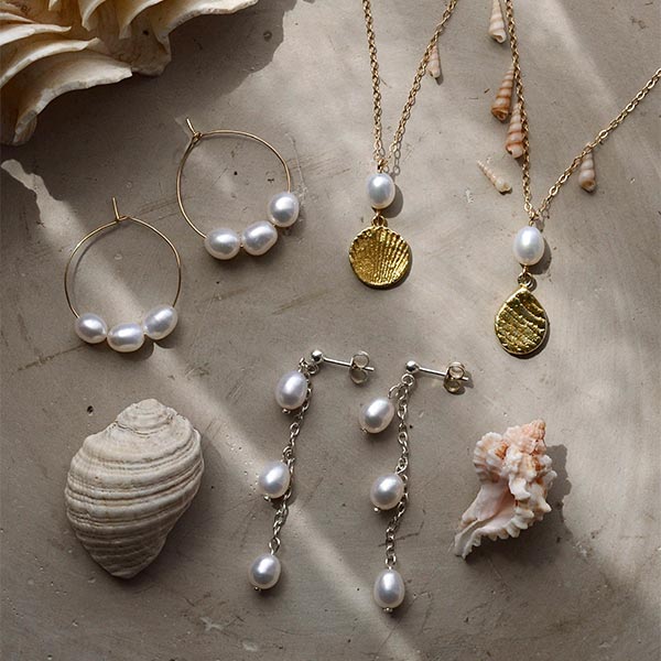 A selection of Vanessa Stephens necklaces and earings